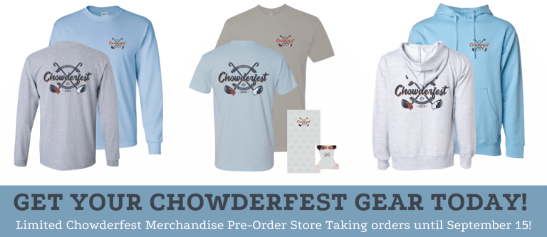 Chowderfest merchandise available for purchase
