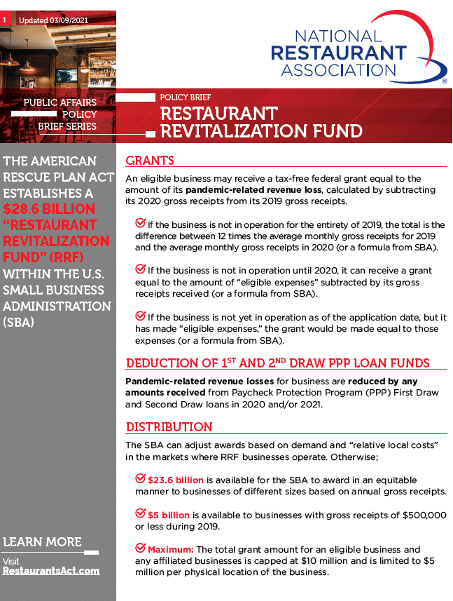 Read more about the article Understand the Restaurant Revitalization Fund